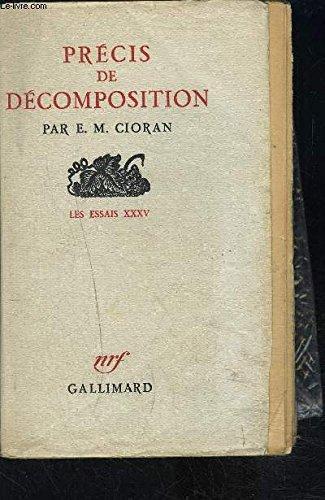 Emil Cioran: Précis de décomposition (French language)