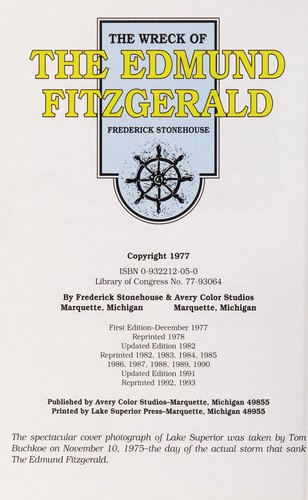 Frederick Stonehouse: The wreck of the Edmund Fitzgerald (Paperback, 1991, The Studios)