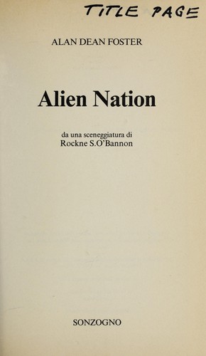 Alan Dean Foster: Alien Nation (Italian language, 1989, Sonzogno)