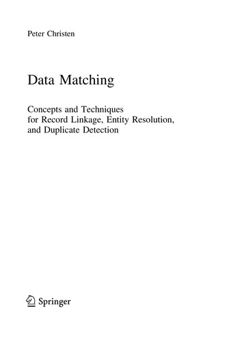 Peter Christen: Data Matching (EBook, 2012, Springer Berlin Heidelberg, Imprint: Springer)