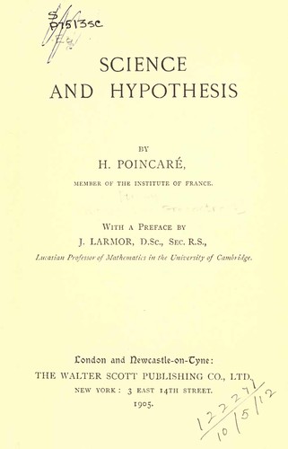 Henri Poincaré: Science and hypothesis (1952, Dover)