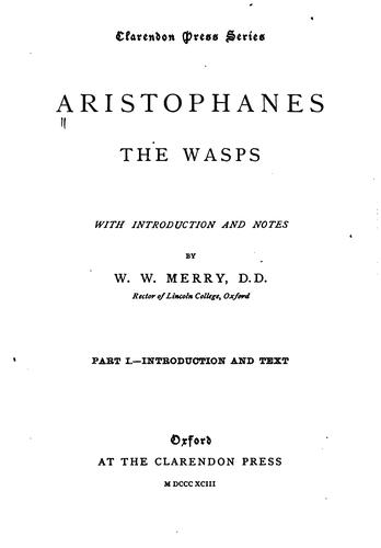 Aristophanes: Wasps (Greek language, 1971, Clarendon Press)