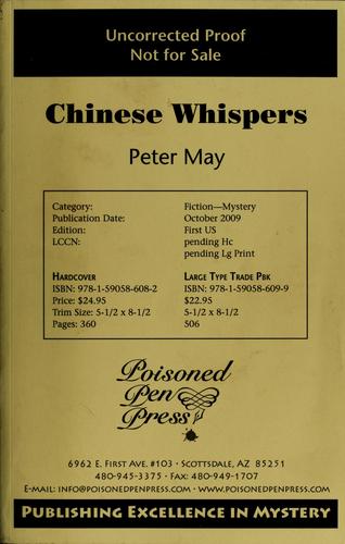 Peter May: Chinese whispers (2009, Poison Pen Press)