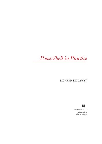 Richard Siddaway: Powershell (EBook, 2010, Manning Publications Company, Ingram Publisher Services [Distributor])