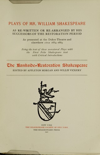 William Shakespeare: The life of Timon of Athens (1907, Shakespeare Society of New York)