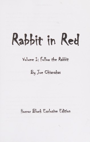 Joe Chianakas, Distinguished Press: Rabbit in Red (2015, Inexhaustible Media)