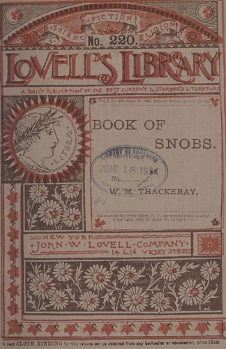 William Makepeace Thackeray: The book of snobs (1883, J. W. Lovell company)