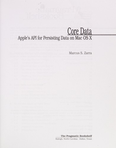 Marcus S. Zarra: Core Data (2009, Pragmatic Bookshelf)