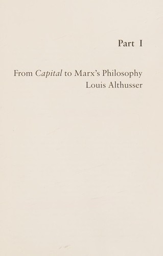 Louis Althusser: Reading Capital (2009, Verso)