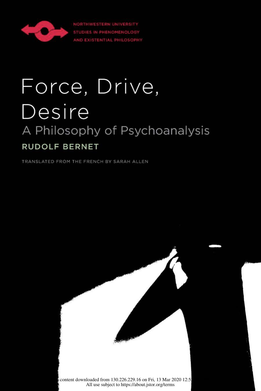 Rudolf Bernet, Sarah Allen: Force, Drive, Desire (2020, Northwestern University Press)