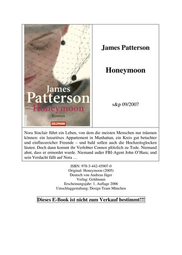 James Patterson: Honeymoon (German language, 2006, Goldmann)