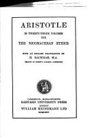 Aristotle: The Nicomachean ethics (1990, Harvard University Press)