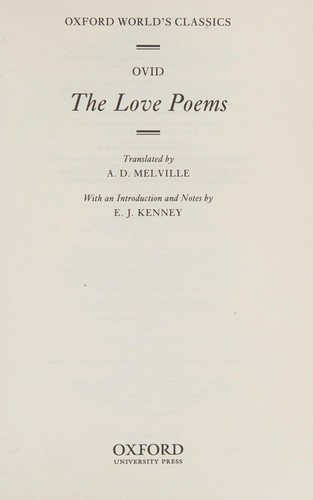 Ovid: Ovid, the love poems (2008, Oxford University Press, Oxford University Press, USA)