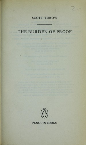 Scott Turow: The burden of proof. (1991, Penguin)