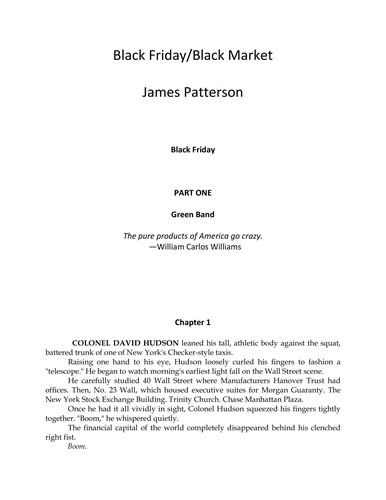 James Patterson: Black Friday. (2000, Warner Books)