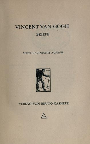 Vincent van Gogh: Briefe (German language, 1918, B. Cassirer)