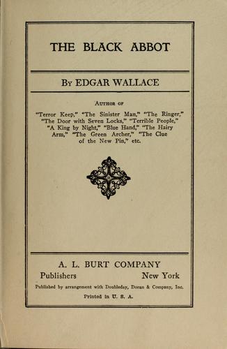 Edgar Wallace: The black abbot (1927, A.L. Burt)