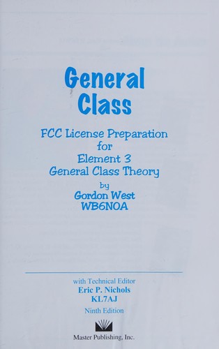 Gordon West: General class (2015, Master Publishing, Inc.)