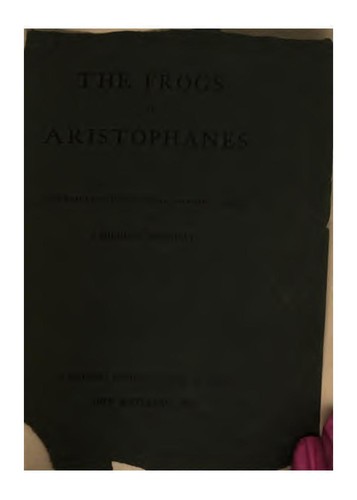 Aristophanes: The Frogs of Aristophanes (Ancient Greek language, 1908, Allen)