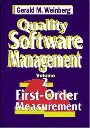 Quality Software Management (Hardcover, 1993, Dorset House Publishing Company, Incorporated)