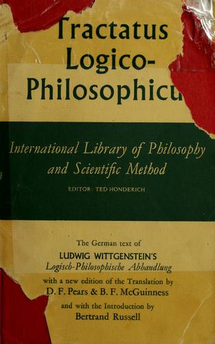 Ludwig Wittgenstein: Tractatus logico-philosophicus (1974, Routledge & K. Paul)