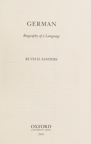 Ruth H. Sanders: German (2010, Oxford University Press)