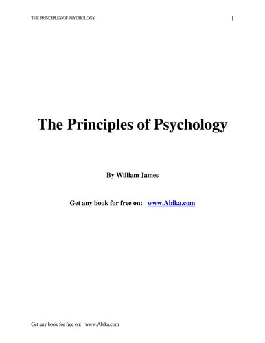 William James: The principles of psychology (1983, Harvard University Press)