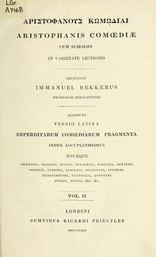 Aristophanes: Comoediae (Ancient Greek language, 1829, Priestley)