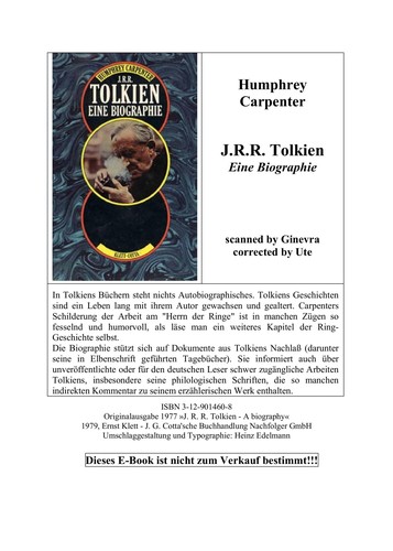 Humphrey Carpenter: J. R. R. Tolkien (Hardcover, German language, 2001, Klett-Cotta)