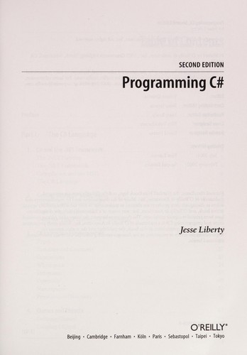 Jesse Liberty: Programming C[sharp] (2002, O'Reilly)