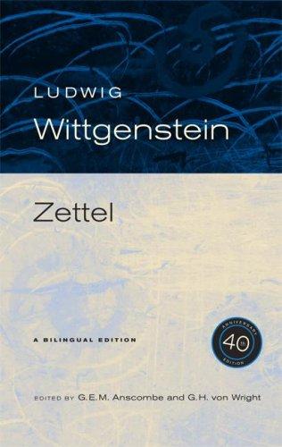 Ludwig Wittgenstein: Zettel (Paperback, University of California Press)