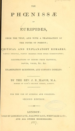 Euripides: The  Medea of Euripides (Ancient Greek language, 1850, Printed for Longman, Brown, Green, and Longmans)