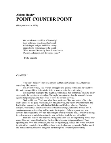 Point counter point (Curzon Press)