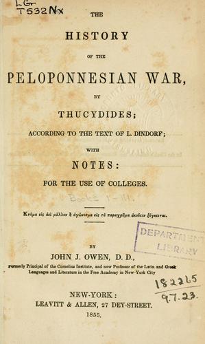 Thucydides: History of the Peloponnesian War (Ancient Greek language, 1858, Leavitt)