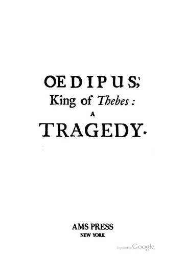 Sophocles: Oedipus King of Thebes (1971, Ams Pr Inc)