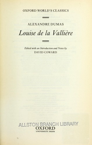 E. L. James: Louise de la Vallière (1998, Oxford University Press)