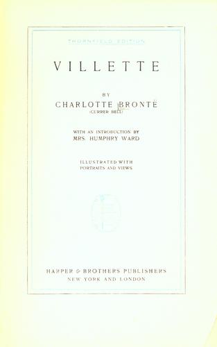 Charlotte Brontë: Villette (1899, Harper)