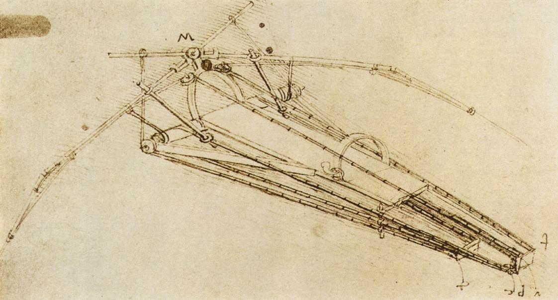 Leonardo da Vinci flying machine sketch