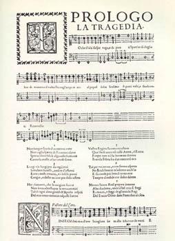 The Prologue, from the score published in Florence in 1600