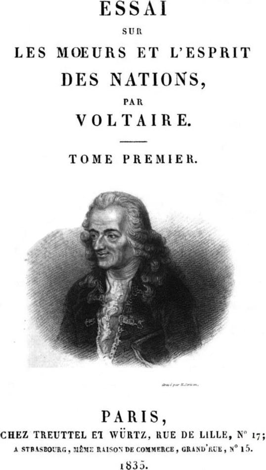 Title page from "Essay on Morals" (1756), by Voltaire (1694-1778)