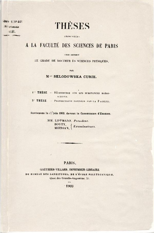 Recherches sur les substances radioactives
by Curie, Marie Skodowska, 1867-1934

Marie Curie's "Recherches sur les substances radioactives" is not only a comprehensive documentation of her pioneering research but also a crucial scientific text that has had a lasting impact on the fields of physics, chemistry, and medicine. Her legacy as a trailblazing scientist endures, inspiring countless individuals in the pursuit of scientific discovery.