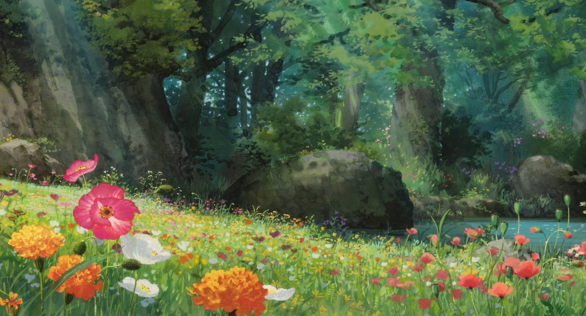 Flowers.

Background art by Yoshida Noboru for The Secret World of Arrietty.