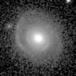 An image from #ESAEuclid showing a galaxy with features that might or might not be related to gravitational lensing.