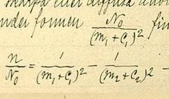 Rydberg's formula as it appears in a November 1888 record

Original document by Gustaf Daniel Heüman (1868-1934). Digitization of this 2D work does not create a new work. - Lunds tekniska högskola

The Rydberg formula as presented to Matematiskt-Fysiska förening.