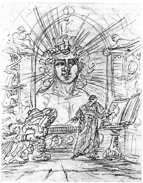 “Busy spirit, how close I feel to you!” - “You resemble the spirit you comprehend, Not me!” 

Faust and the earth spirit, illustration by Goethe's own hand