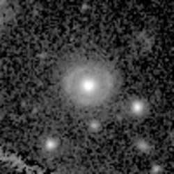 An image from #ESAEuclid showing a galaxy with features that might or might not be related to gravitational lensing.