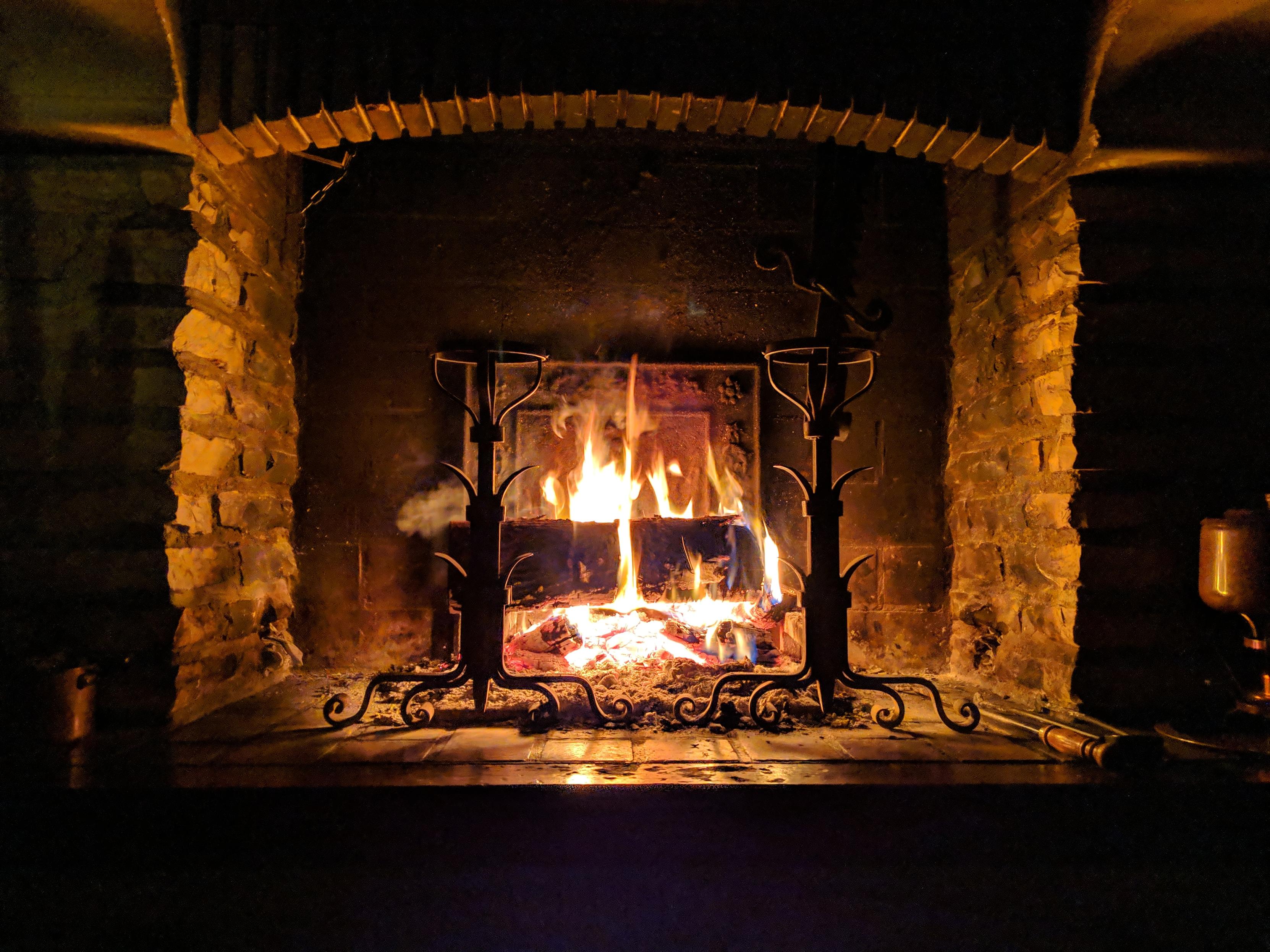 Photo of a fireplace