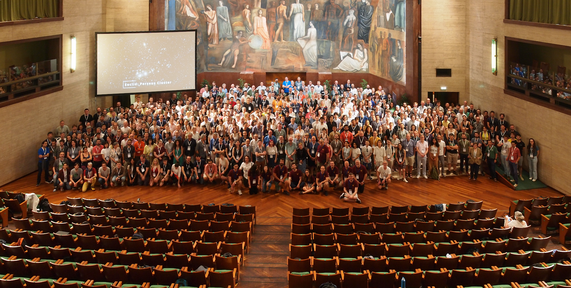 ~500 members of the Euclid Consortium during this year's annual meeting, here in Rome, Italy. These meetings are a forum to both get up to speed on the current state of the mission, but also to network between the different science working groups and the groups carrying out the sky survey and developing and running the data and science pipelines.