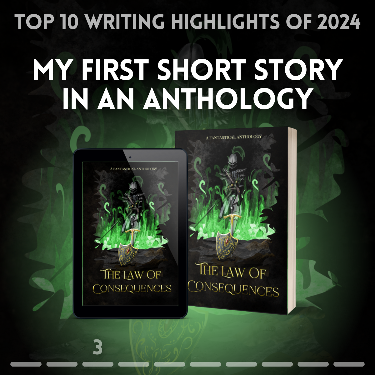 Top 10 writing highlights of 2024. My first short story in an anthology. The Law on Consequences.