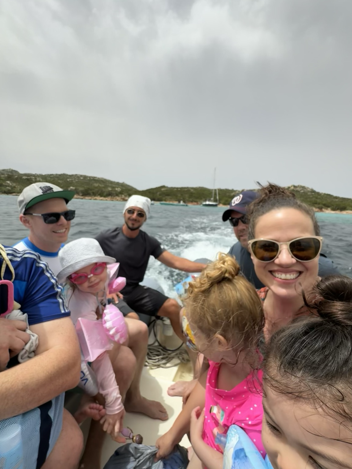 Family and friends on a boat